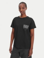 Liu Jo T-Shirt WA6372 JS923 Czarny Regular Fit. Czarne t-shirty damskie Liu Jo, xl, bez wzorów, z bawełny, bez kołnierzyka, bez ramiączek. Za 299.99 zł.