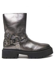 Steve Madden Botki Zwart SM11003405 Szary. Szare botki damskie Steve Madden, bez wzorów, ze skóry, bez obcasa, na płaskiej podeszwie, bez zapięcia. Za 659.99 zł.