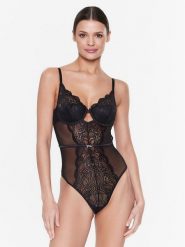Guess Body Elenora O3RM01 KBMF0 Czarny. Czarne body Guess, z aplikacjami, z syntetyku. Za 269.99 zł.