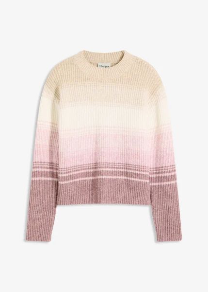 Sweter. Brązowe swetry nierozpinane damskie bonprix, bez wzorów, bez kołnierzyka, bez ramiączek. Za 109.99 zł.