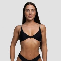 Góra od bikini damska pływanie bez fiszbin czarna CURACAO. Czarne stroje kąpielowe damskie GYMBEAM, m, bez wzorów, z elastanu. Za 109.90 zł.