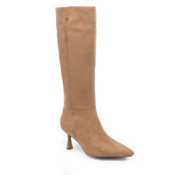 Kozaki Nine West. Brązowe kozaki damskie Nine West, bez wzorów, bez obcasa, na szpilce, bez zapięcia. Za 329.99 zł.