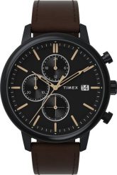 Zegarek Timex Zegarek męski Timex TW2W13200 brązowy. Brązowe zegarki męskie Timex, bez wzorów. Za 611.00 zł.
