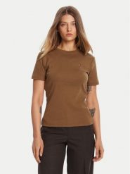 Tommy Hilfiger T-Shirt New Cody WW0WW40587 Brązowy Slim Fit. Brązowe t-shirty damskie Tommy Hilfiger, xxl, bez wzorów, z bawełny, bez kołnierzyka, bez ramiączek. Za 149.99 zł.