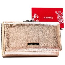 Portfel skórzany Lorenti 55020-MST złoty. Żółte portfele damskie LORENTI, ze skóry. Za 87.99 zł.