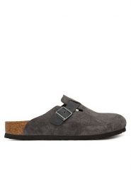Birkenstock Klapki Boston 1032471 Szary ciemny. Szare klapki męskie Birkenstock, bez wzorów, ze skóry, bez zapięcia. Za 694.99 zł.