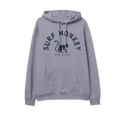 Bluza bawełny organicznej –zakrzywione logo –zkapturem / dla dorosłych (liliowa). Fioletowe bluzy damskie SURF MONKEY, m, bez wzorów, z bawełny, klasyczne, bez ramiączek, z kapturem. Za 345.00 zł.