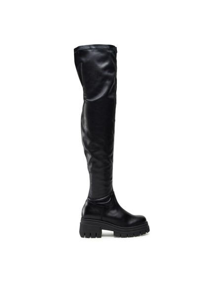 Badura Kozaki SX090-2202 Czarny. Czarne kozaki damskie Badura, bez wzorów, ze skóry, bez obcasa, na słupku, bez zapięcia. Za 224.99 zł.