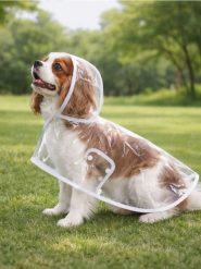 Płaszcz przeciwdeszczowy dla psa - biały. Białe płaszcze damskie Sinsay, l, bez wzorów, bez kołnierzyka, bez kaptura. Za 12.99 zł.