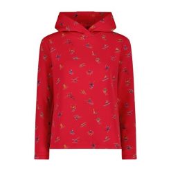 Damska bluza z kapturem CMP. Czerwone bluzy damskie CMP, bez wzorów, sportowe, bez ramiączek, z kapturem. Za 290.50 zł.