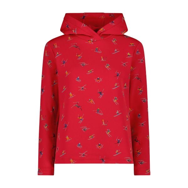 Damska bluza z kapturem CMP. Czerwone bluzy damskie CMP, uniwersalny, bez wzorów, z materiału, sportowe, bez ramiączek, z kapturem. Za 301.30 zł.
