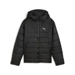 Młodzieżowa kurtka ocieplana Essentials z kapturem PUMA Black. Czarna kurtki męskie Puma, m, bez wzorów, eleganckie, z kapturem. Za 299.00 zł.