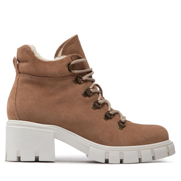 Botki Filipe. Brązowe botki damskie Filipe, bez wzorów, bez obcasa, na słupku, bez zapięcia. Za 559.99 zł.