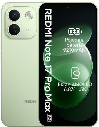 Smartfon Xiaomi Xiaomi Redmi Note 17 Pro MAX 5G 8GB/256GB, Žalias. Smartfony Xiaomi. Za 2,594.47 zł.
