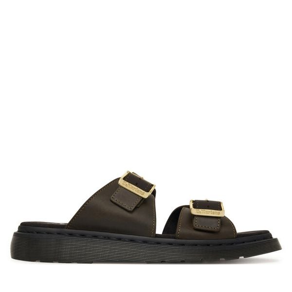 Klapki Dr. Martens. Brązowe klapki damskie Dr. Martens, bez wzorów, bez obcasa, bez zapięcia. Za 559.99 zł.