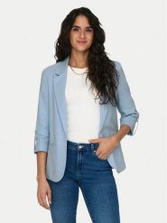 ONLY Marynarka Caro 15312199 Błękitny Loose Fit. Niebieskie marynarki i żakiety damskie ONLY, bez wzorów, z wiskozy, bez kołnierzyka, bez ramiączek. Za 139.99 zł.