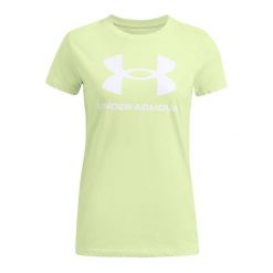 Koszulka damska Under Armour Rival Logo. Zielone koszulki sportowe damskie Under Armour, l, bez wzorów, bez ramiączek. Za 69.99 zł.