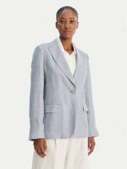 Weekend Max Mara Marynarka Nalut 2615041072 Błękitny Regular Fit. Niebieskie marynarki i żakiety damskie Weekend Max Mara, bez wzorów, ze lnu, bez kołnierzyka, bez ramiączek. Za 1,789.00 zł.