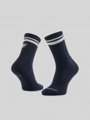 4F Skarpetki tenisowe długie (2-pack) damskie - granatowe 39-42. Niebieskie skarpetki damskie 4F, bez wzorów. Za 39.99 zł.