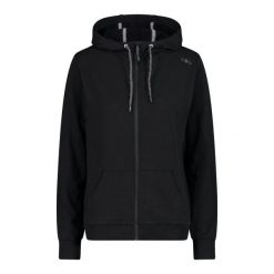 Bluza damska z kapturem CMP. Czarne bluzy damskie CMP, m, bez wzorów, z bawełny, bez ramiączek, z kapturem. Za 282.90 zł.