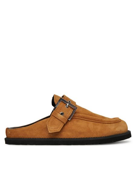 HUGO Klapki Artentia Sabot 50542022 Beżowy. Brązowe klapki damskie Hugo, bez wzorów, ze skóry, bez obcasa, bez zapięcia. Za 849.99 zł.