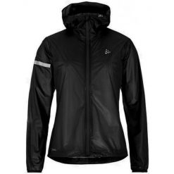 Lekka, wodoodporna kurtka damska z kapturem Craft Pro Hydro. Czarne kurtki sportowe damskie Craft, bez wzorów, bez ramiączek, z kapturem, do biegania. W wyprzedaży za 451.55 zł.