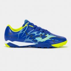Buty sportowe piłkarskie turfy Joma Super Copa. Niebieskie buty sportowe męskie Joma, bez wzorów, bez zapięcia, do piłki nożnej. Za 186.93 zł.