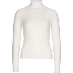 Sweter w kolorze białym. Białe swetry nierozpinane damskie L'Univers du cachemire, l, bez wzorów, z bawełny, bez kołnierzyka, bez ramiączek. W wyprzedaży za 139.95 zł.