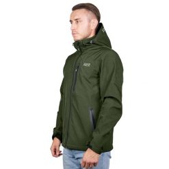 Kurtka softshell męska Pros Sport SOFTGRIT 729CH. Zielone kurtki sportowe męskie Pros, m, bez wzorów, z softshellu, bez kaptura, trekkingowe. Za 299.00 zł.