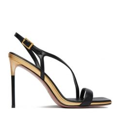 Sandały Eva Minge. Czarne sandały damskie Eva Minge, bez wzorów, bez obcasa, na szpilce, bez zapięcia. Za 429.99 zł.