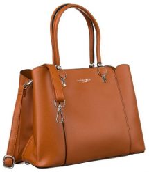 Shopperka brązowa Flora&Co F2581. Brązowe shopperki damskie Flora&Co, bez wzorów, ze skóry ekologicznej, bez dodatków. Za 120.49 zł.