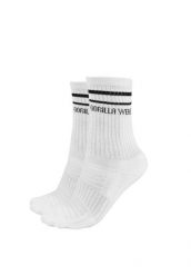 Skarpetki z okrągłym dekoltem 2-Pack - Biały - EU 39-42. Białe skarpetki damskie GORILLA WEAR, bez wzorów, z bawełny. Za 127.00 zł.