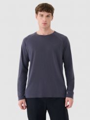 4F Lonsgleeve trekkingowy z wełną Merino męski - szary S. Szare t-shirty męskie 4F, m, bez wzorów, z dzianiny, bez kołnierzyka, bez ramiączek. W wyprzedaży za 149.99 zł.