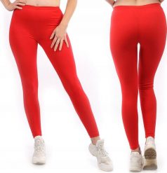 Legginsy damskie długie Polskie Getry Bawełniane Czerwone M. Czerwone legginsy damskie LAEMI, bez wzorów, z bawełny. Za 29.99 zł.