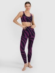4F Legginsy do jogi i pilatesu szybkoschnące damskie - fioletowe XS. Fioletowe legginsy damskie 4F, s, bez wzorów, z dzianiny, z podwyższonym stanem, na fitness i siłownię. W wyprzedaży za 99.99 zł.