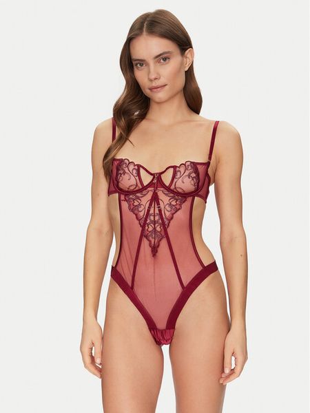 Hunkemöller Body Scarlett 301036 Bordowy. Czerwone body Hunkemöller, bez wzorów, z syntetyku. Za 129.99 zł.