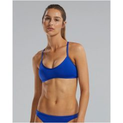 Góra bikini TYR Solid trinity top. Niebieskie stroje kąpielowe damskie TYR, s, bez wzorów. Za 149.99 zł.