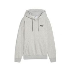 Damska wygodna bluza z kapturem Essentials z małym logo No. 1 PUMA. Szare bluzy damskie Puma, bez wzorów, z gumy, sportowe, bez ramiączek, z kapturem. W wyprzedaży za 154.00 zł.