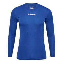 Dżersej z długim rękawem Hummel Bl Essential. Niebieskie koszulki sportowe damskie Hummel, l, bez wzorów, z dżerseju, bez ramiączek, na fitness i siłownię. Za 119.00 zł.