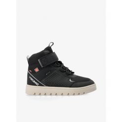 Buty zimowe Viking Footwear Fleek Warm GTX 1V SL. Czarne buty zimowe męskie Viking, na zimę, bez wzorów, bez obcasa, bez zapięcia. Za 335.99 zł.