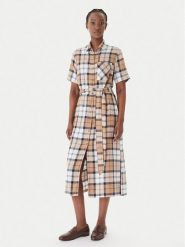 Barbour Sukienka koszulowa Fern LDR0988BR37 Beżowy Slim Fit. Brązowe sukienki damskie Barbour, bez wzorów, z lyocellu, bez kołnierzyka, bez ramiączek, koszulowe. Za 589.99 zł.