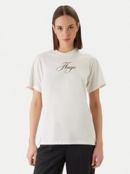 HUGO T-Shirt Vintage 50560566 Écru Regular Fit. T-shirty damskie Hugo, m, bez wzorów, z bawełny, vintage, bez kołnierzyka, bez ramiączek. Za 319.99 zł.