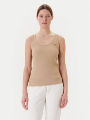 Guess Top V4YP06 K8RT2 Beżowy Regular Fit. Brązowe topy damskie Guess, xs, z aplikacjami, z wiskozy, bez kołnierzyka, bez ramiączek. Za 109.99 zł.