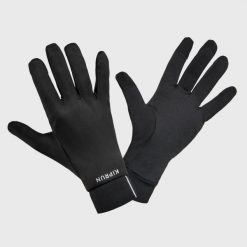 Second Life - Rękawiczki do biegania Kiprun Warm+ 500... - Stan Doskonały. Czarne rękawiczki męskie KIPRUN, bez wzorów, z materiału. Za 41.99 zł.