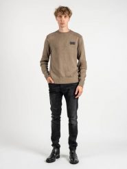 Les Hommes Sweter | LKK122-607U | Motorcycle Jumper | Mężczyzna | Beżowy. Brązowe swetry męskie Les Hommes, m, bez wzorów, z bawełny, bez kołnierzyka, bez ramiączek. W wyprzedaży za 679.00 zł.
