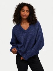 Kaffe Sweter Trina 10508973 Niebieski Loose Fit. Niebieskie swetry nierozpinane damskie Kaffe, l, bez wzorów, z syntetyku, bez kołnierzyka, bez ramiączek. Za 129.99 zł.