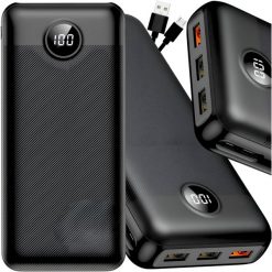 Powerbank Matnox Szybki Powerbank 30000 mAh 20W QC 3.0 3x USB PD 3.0 USB-C Power bank Mocny (MOCNY POWERBANK 30000mAh 20W Quick Charge 3.0). Powerbanki Matnox. Za 129.90 zł.