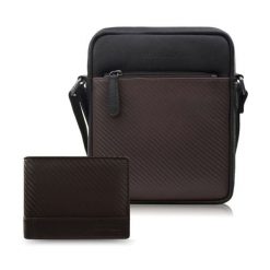 Saszetka męska skórzana AL-19-BR i portfel męski AL-08-BR zestaw prezentowy Paolo Peruzzi ZUP-141-BR. Brązowe portfele męskie Paolo Peruzzi, bez wzorów, ze skóry, z tłoczeniem. Za 239.00 zł.