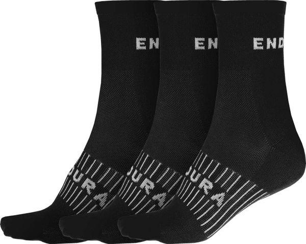 Skarpety do biegania Endura Coolmax® (x3). Czarne skarpetki damskie ENDURA, bez wzorów. Za 88.99 zł.