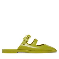Klapki Melissa. Zielone klapki damskie Melissa, bez wzorów, bez obcasa, bez zapięcia. Za 199.99 zł.